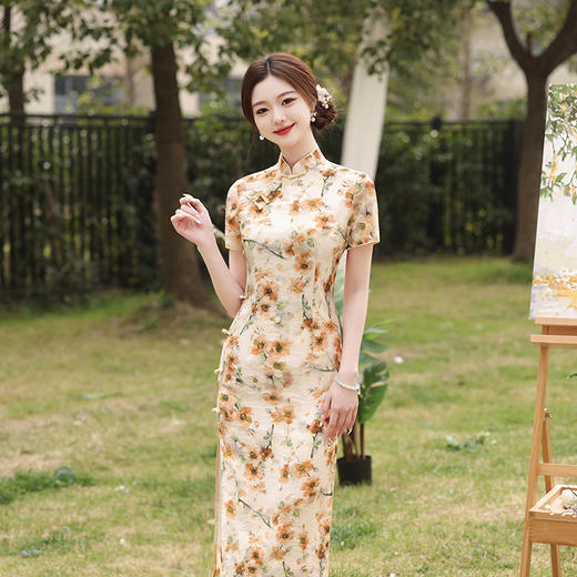 苎麻日常显瘦，少女复古旗袍YMT-83023 商品图0