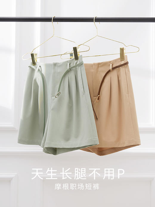 【专属特价】熙世界百慕大短裤女夏季2025年新款高腰宽松显瘦小个子休闲直筒裤 商品图3