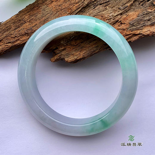 派瑞翡翠 翡翠手镯 糯种 飘花 商品图1