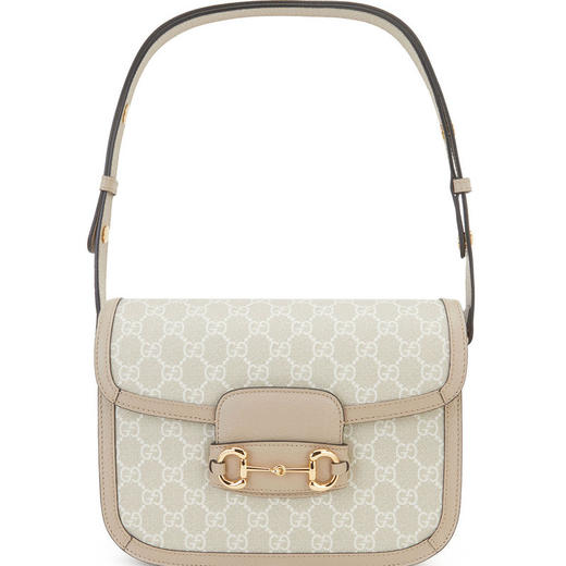 GUCCI 古驰   女包 1955马衔扣手袋单肩斜挎提挎马鞍包 米白色602204 UULBG 商品图0