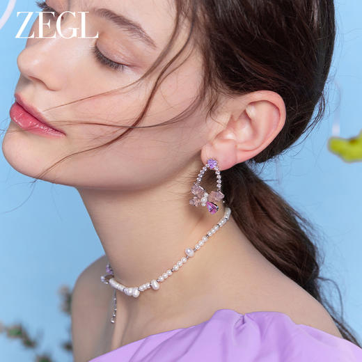 ZEGL设计师花园系列蝴蝶串珠项链女生轻奢高级感人造珍珠锁骨颈链 商品图3