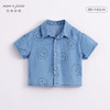 马克珍妮夏装新款 男童笑脸涂鸦纯棉牛仔短袖衬衫230898 商品缩略图0