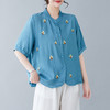 GYH 9006刺绣复古开衫立领棉麻休闲薄款上衣 商品缩略图3