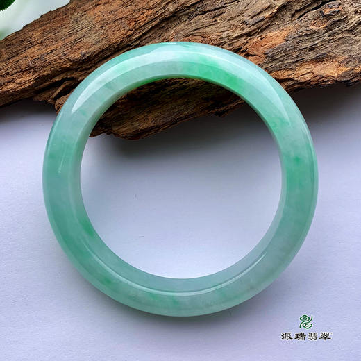 派瑞翡翠 翡翠手镯 糯种 飘花 商品图4