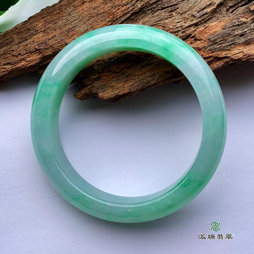 派瑞翡翠 翡翠手镯 糯种 飘花 商品图2