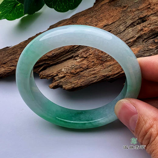 派瑞翡翠 翡翠手镯 糯种 飘花 商品图4