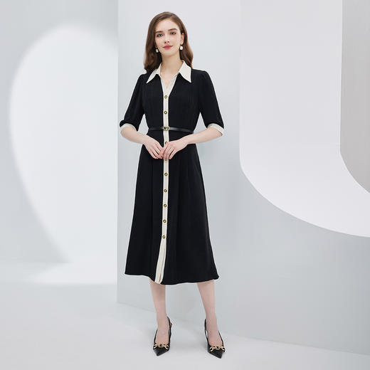 NF888斯尔丽瑟俪2023春夏新款高级办公白领中长款气质连衣裙 商品图3