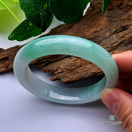 派瑞翡翠 翡翠手镯 糯种 飘花 商品图1
