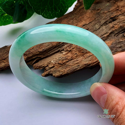 派瑞翡翠 翡翠手镯 糯种 飘花 商品图4