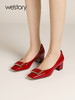 westory2023夏季新款通勤OL单鞋女浅口粗跟一脚蹬百搭女鞋55731 商品缩略图2