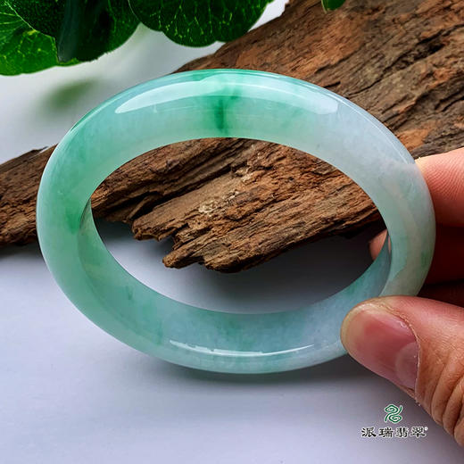 派瑞翡翠 翡翠手镯 糯种 飘花 商品图2