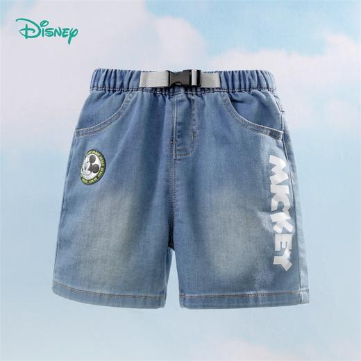【商场同款】迪士尼童装男童牛仔短裤夏季新品清爽中大童宝宝米奇卡通休闲短裤 商品图0