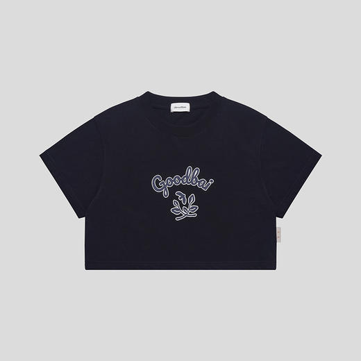 GOODBAI GOODEES logo印花宽松crop短袖T恤 商品图3