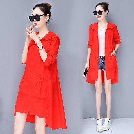 清新舒适，中长款胖mm宽松时尚轻薄大码外套YH766 商品图8