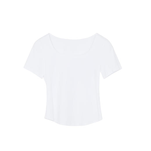 谜底纯色短款T恤短袖女2023夏新款基础搭配修身圆领上衣232MT0567 商品图4