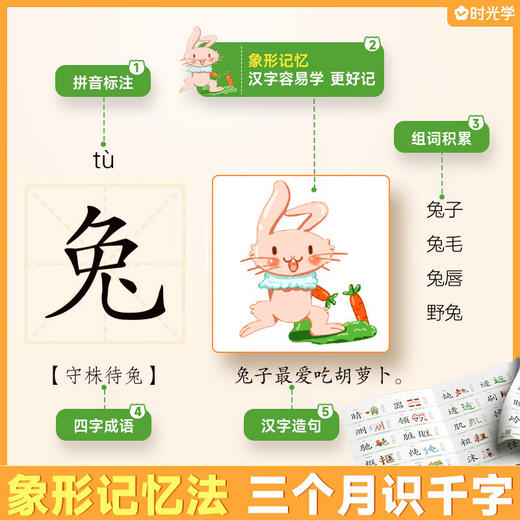 幼儿识字1200字早教启蒙幼小衔接全套2册语文早教书学前班大班儿童3- 商品图5