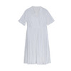 谜底白色连衣裙短袖2023夏新款通勤风翻领简约纯色长裙232ML0677 商品缩略图4