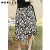 NEELLY纳俪气质印花半身裙女不对称裙摆设计A字裙中长款夏季新款N23044E05508 商品缩略图0