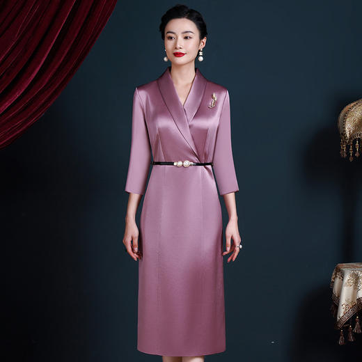 JC-5281婆婆装喜婆婆礼服结婚婚宴装旗袍高贵连衣裙婚礼气质年轻款 商品图0