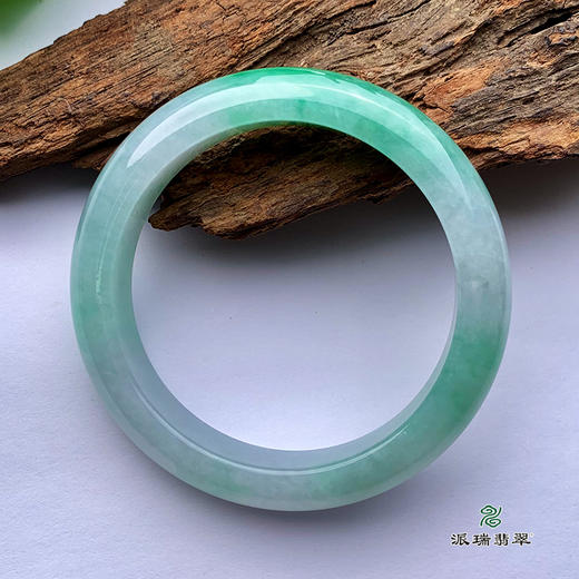 派瑞翡翠 翡翠手镯 糯种 飘花 商品图3