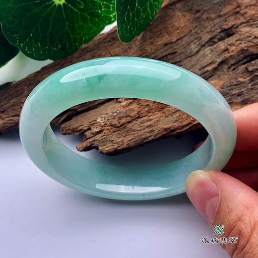 派瑞翡翠 翡翠手镯 糯种 飘花 商品图2