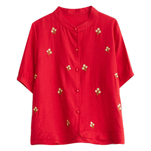 GYH 9006刺绣复古开衫立领棉麻休闲薄款上衣 商品图4