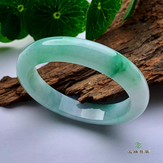 派瑞翡翠 翡翠手镯 糯种 飘花 商品图0