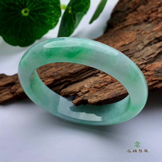 派瑞翡翠 翡翠手镯 糯种 飘花 商品图0