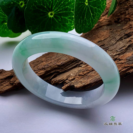派瑞翡翠 翡翠手镯 糯种 飘花 商品图0
