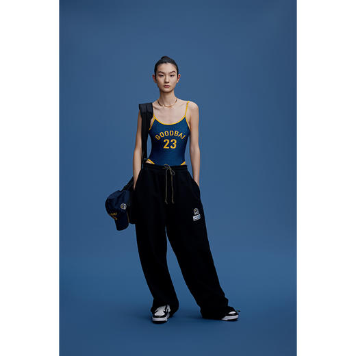 good bai牛仔印花复古紧身连体吊带 商品图0