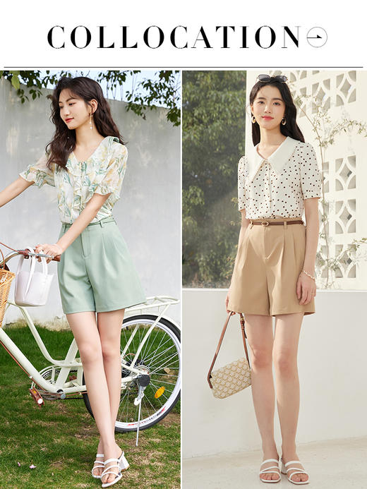 【专属特价】熙世界百慕大短裤女夏季2025年新款高腰宽松显瘦小个子休闲直筒裤 商品图4