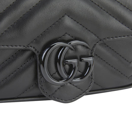 GUCCI 古驰 女士GG Marmont系列超单肩斜跨链条包牛皮链条 699757UM8KV 商品图3