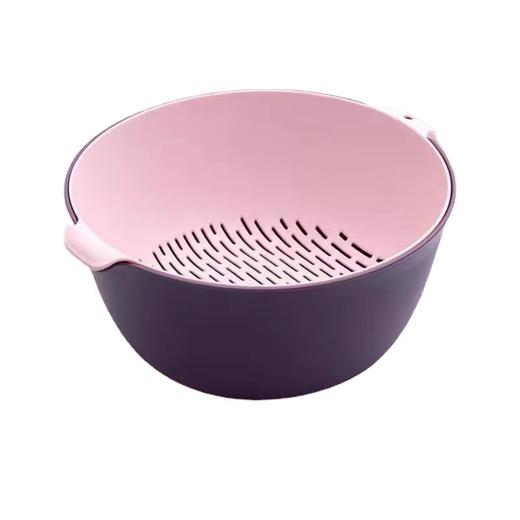 「双层加厚！颜值派」双层塑料洗菜盆 多功能客厅居家日用厨房用品水果盘洗水果菜篮沥水篮子 商品图4