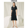 VIMAGE纬漫纪春季新款V领显瘦百搭通勤连衣裙V1907540 商品缩略图0