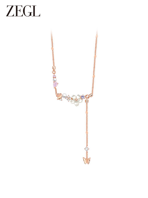 ZEGL设计师春日花田系列925纯银花朵项链女轻奢小众锁骨链配饰品 商品图1