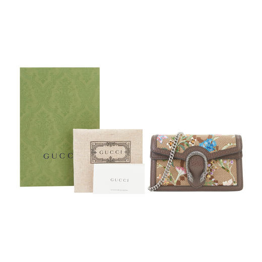 GUCCI 古驰 女包 女士Dionysus系列帆布花卉刺绣单肩斜挎包 茶色476432UKMMN 商品图4