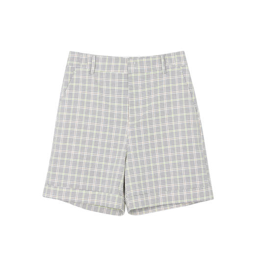 谜底格纹短裤女2023夏新款复古高腰时尚格子修身直筒裤232MK0575 商品图4