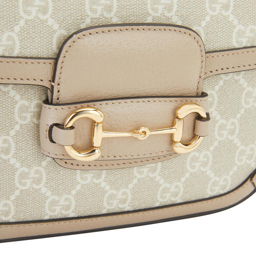 GUCCI 古驰  米色/白色经典马衔扣迷你单肩马鞍包斜挎包658574UULAG 商品图3