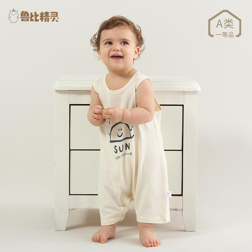 【宝宝纯棉连体背心】婴儿衣服夏季薄款包屁衣纯棉宝宝短袖背心新生儿哈衣连体衣无袖 商品图1