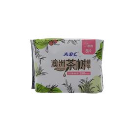 ABC茶树精华纤薄夜用棉网卫生巾8片N82(6922731881786)