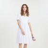 谜底白色连衣裙短袖2023夏新款通勤风翻领简约纯色长裙232ML0677 商品缩略图0