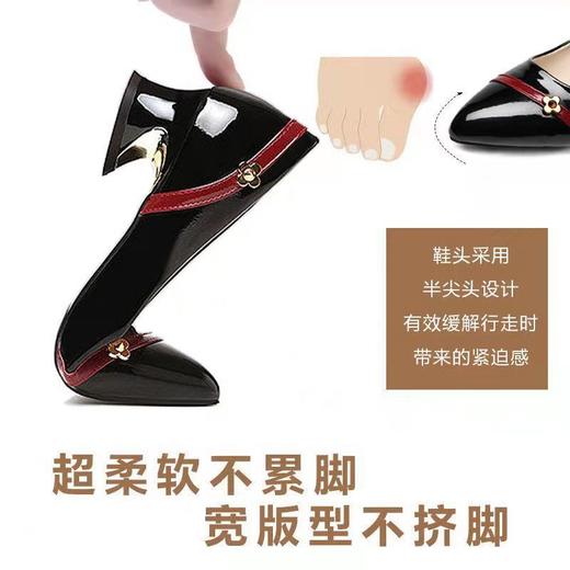 新款百搭浅口尖头中跟舒适真软皮时尚单鞋AL 商品图7