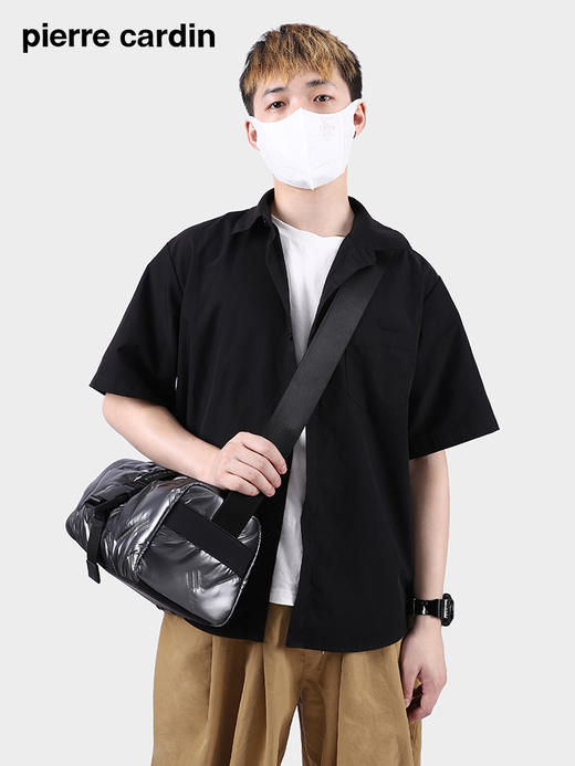 皮尔卡丹ethereal系列 大容量吐司包羽绒棉男士斜挎包 商品图5