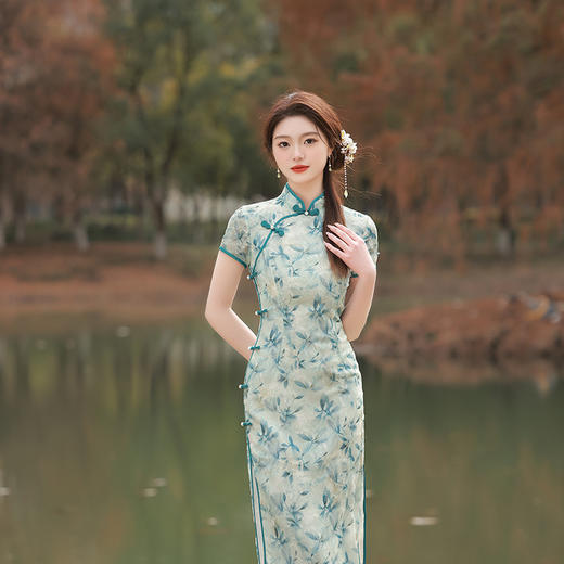 改良长款提花，小清新气质旗袍ZA-2002 商品图1