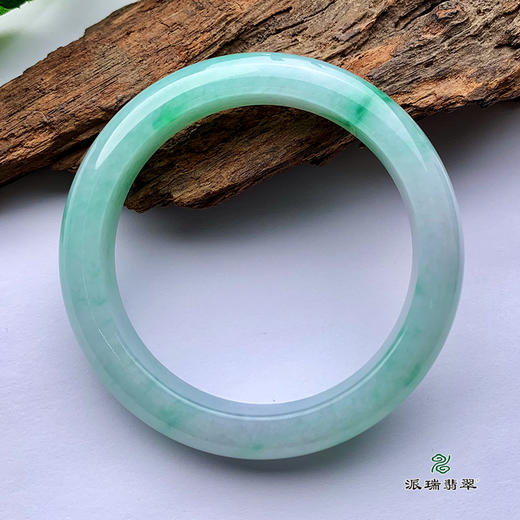 派瑞翡翠 翡翠手镯 糯种 飘花 商品图1