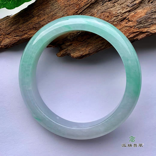 派瑞翡翠 翡翠手镯 糯种 飘花 商品图4