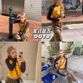 新品上身 | 棕色系🍔美式复古穿搭look~💞