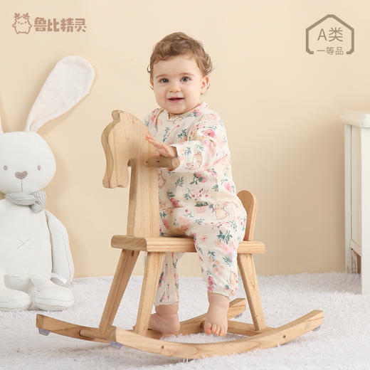 【婴儿薄款纱布棉连体衣】春夏新生儿宝宝长袖和尚服A类纯棉家居爬服 商品图2