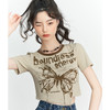 西遇正肩短袖T恤女新款字母印花修身显瘦辣妹短款上衣V0051016 商品缩略图2