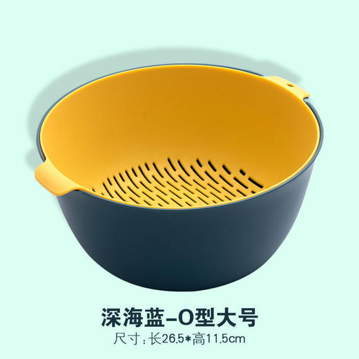 「双层加厚！颜值派」双层塑料洗菜盆 多功能客厅居家日用厨房用品水果盘洗水果菜篮沥水篮子 商品图5
